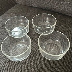 Lot of 4 Vintage PYREX Round 4.5" in Diameter Glass Baking Dish #7200